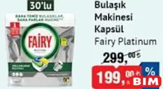 FAİRY PLATİNUM BULAŞIK MAKİNESİ KAPSÜL TABLETİ 30'LU fiyat ve kampanya bilgisi